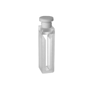 Semi-micro-cuvette with frosted walls and stopper
